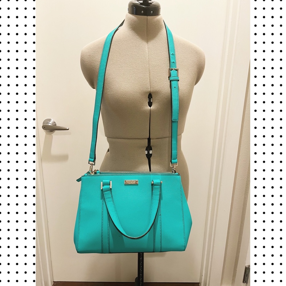 Kate Spade Leather Satchel Purse Teal